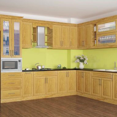 Tủ bếp gỗ sồi Nga TBSN03