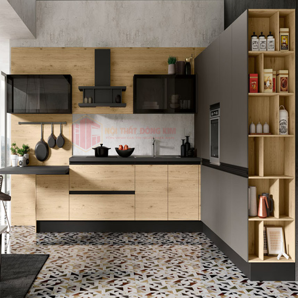 Tủ bếp gỗ Veneer TBGV 016