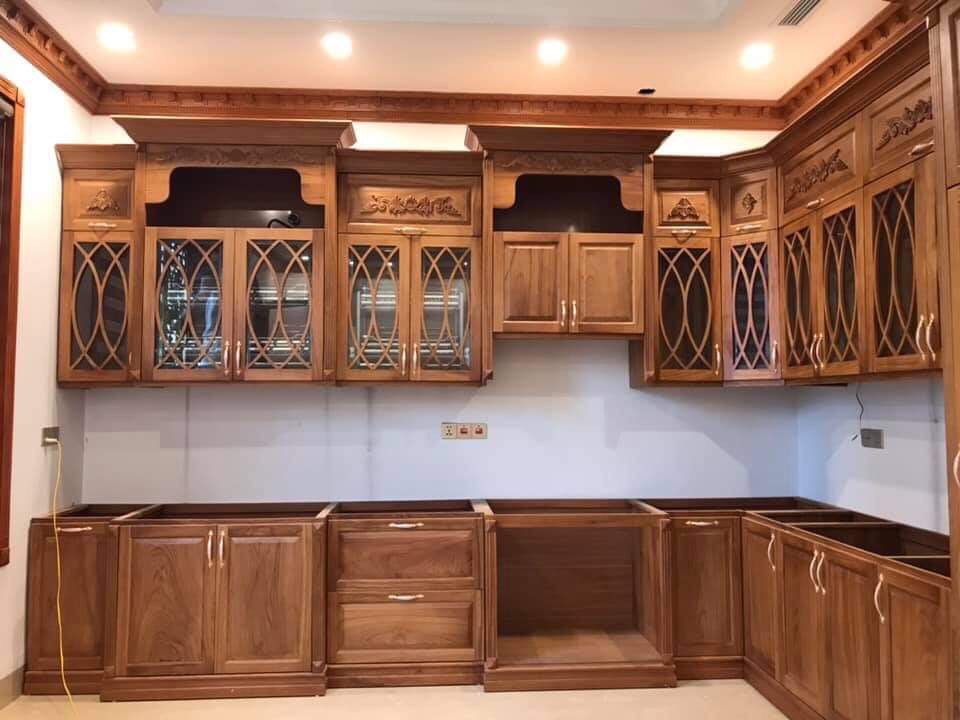 Tủ bếp gỗ gõ Đỏ TBGD 015