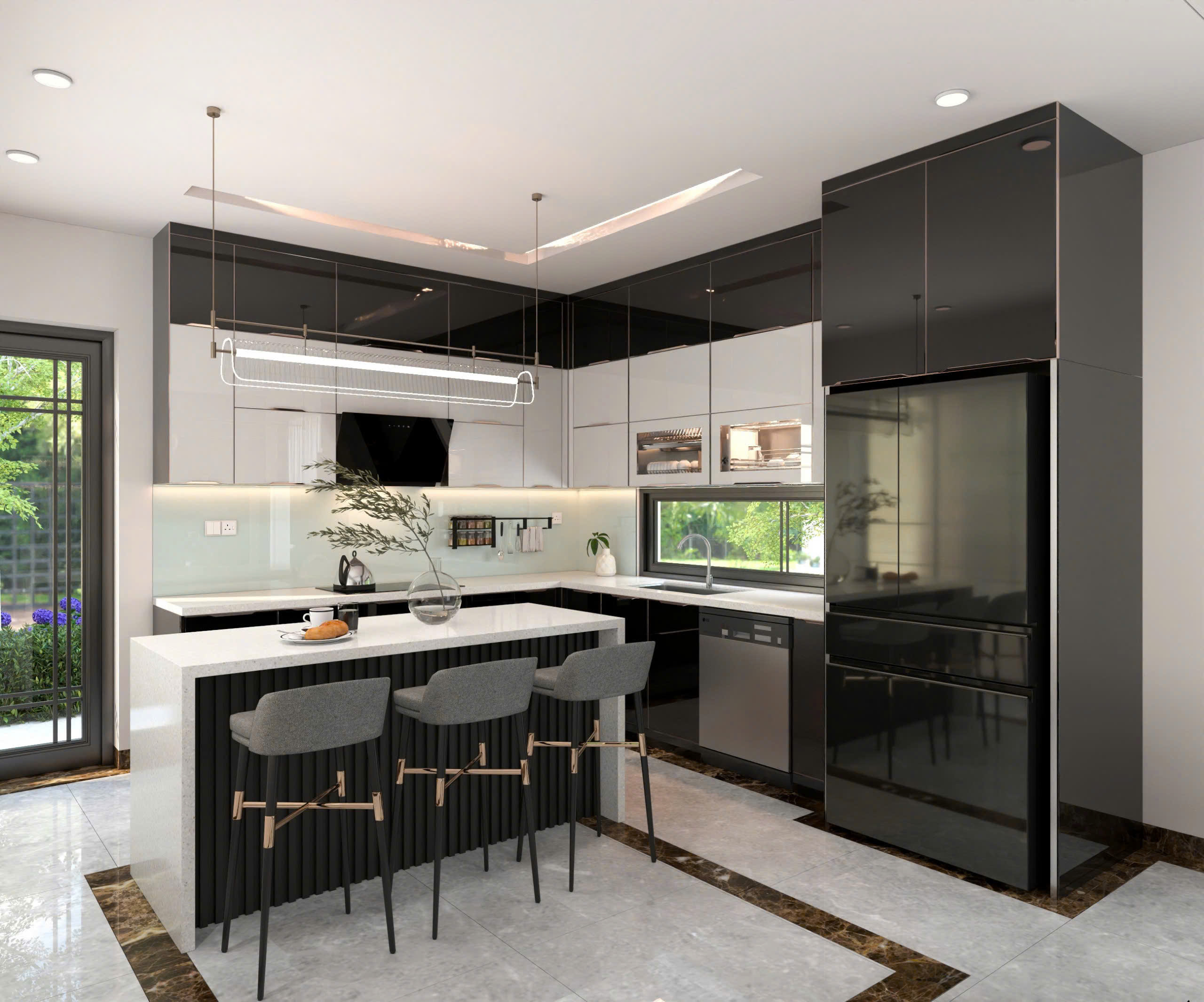 Bếp Cánh Kính Cường Lực Cao Cấp 032