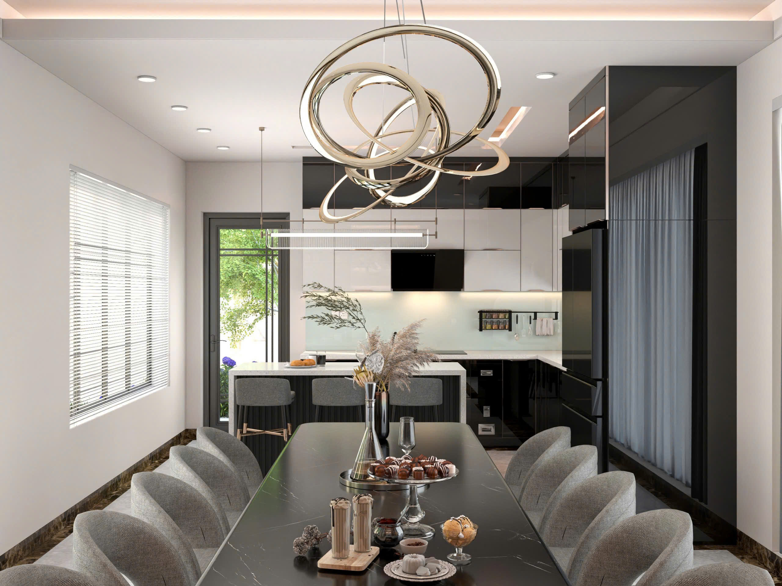 Bếp Cánh Kính Cường Lực Cao Cấp 032