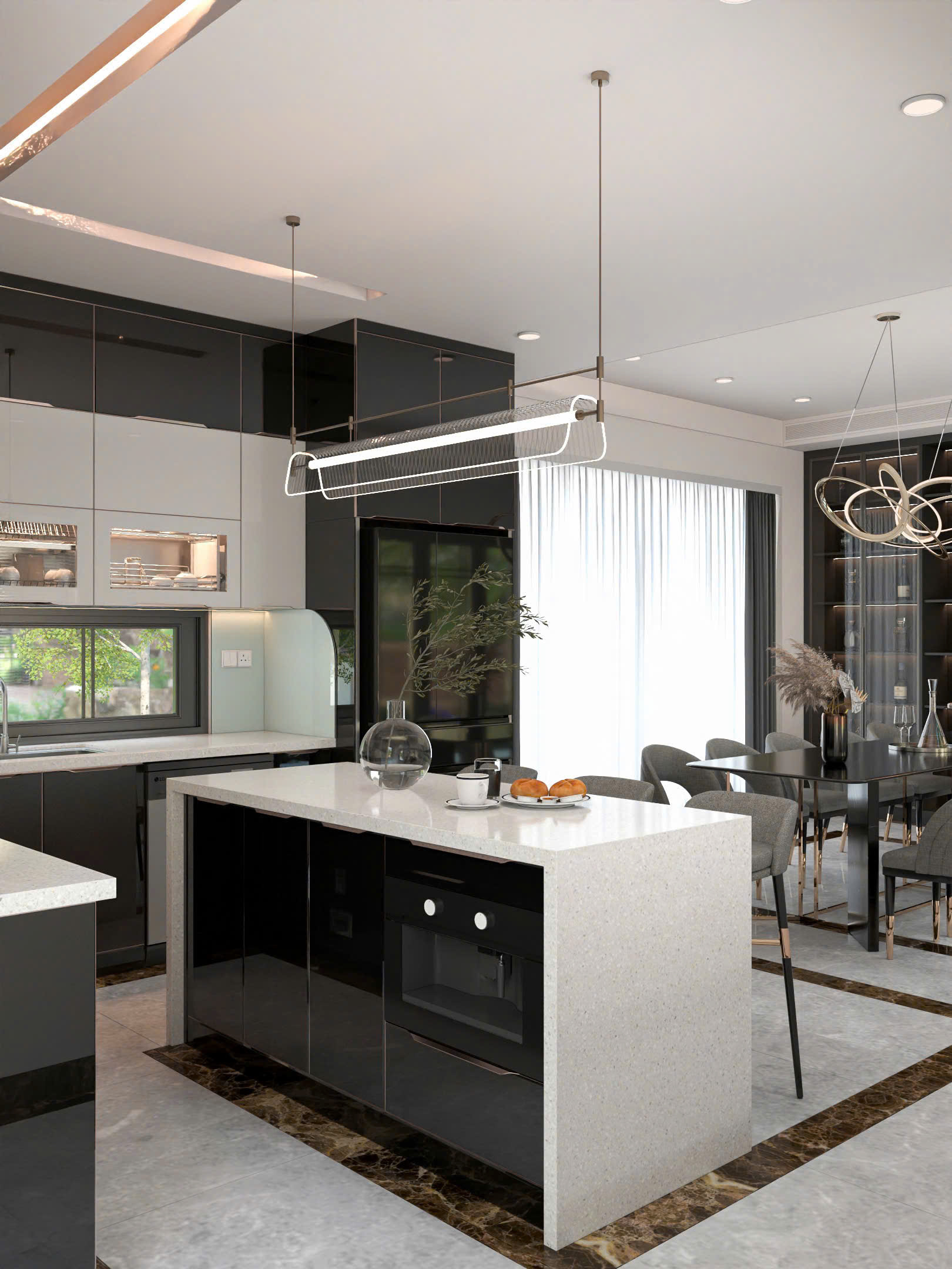 Bếp Cánh Kính Cường Lực Cao Cấp 032