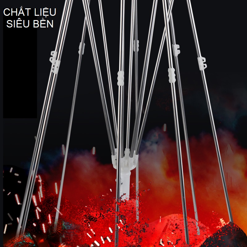 Dù Câu Cá Hai Tầng Cao Cấp TianHao Chất Liệu Inox