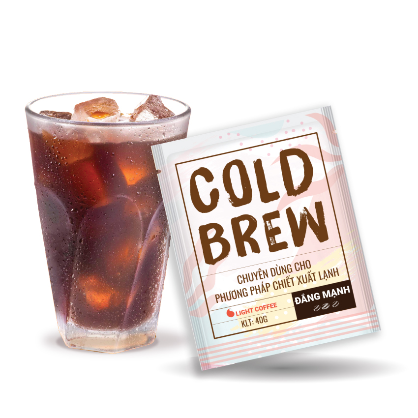 Combo 5 túi Cà phê pha Cold brew đắng mạnh Light Coffee - túi 40gr