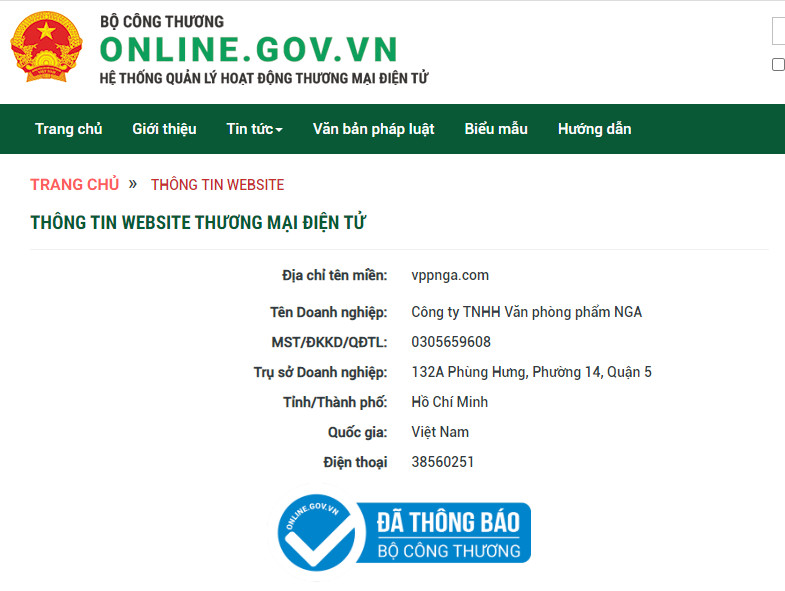 CÔNG TY TNHH VĂN PHÒNG PHẨM NGA