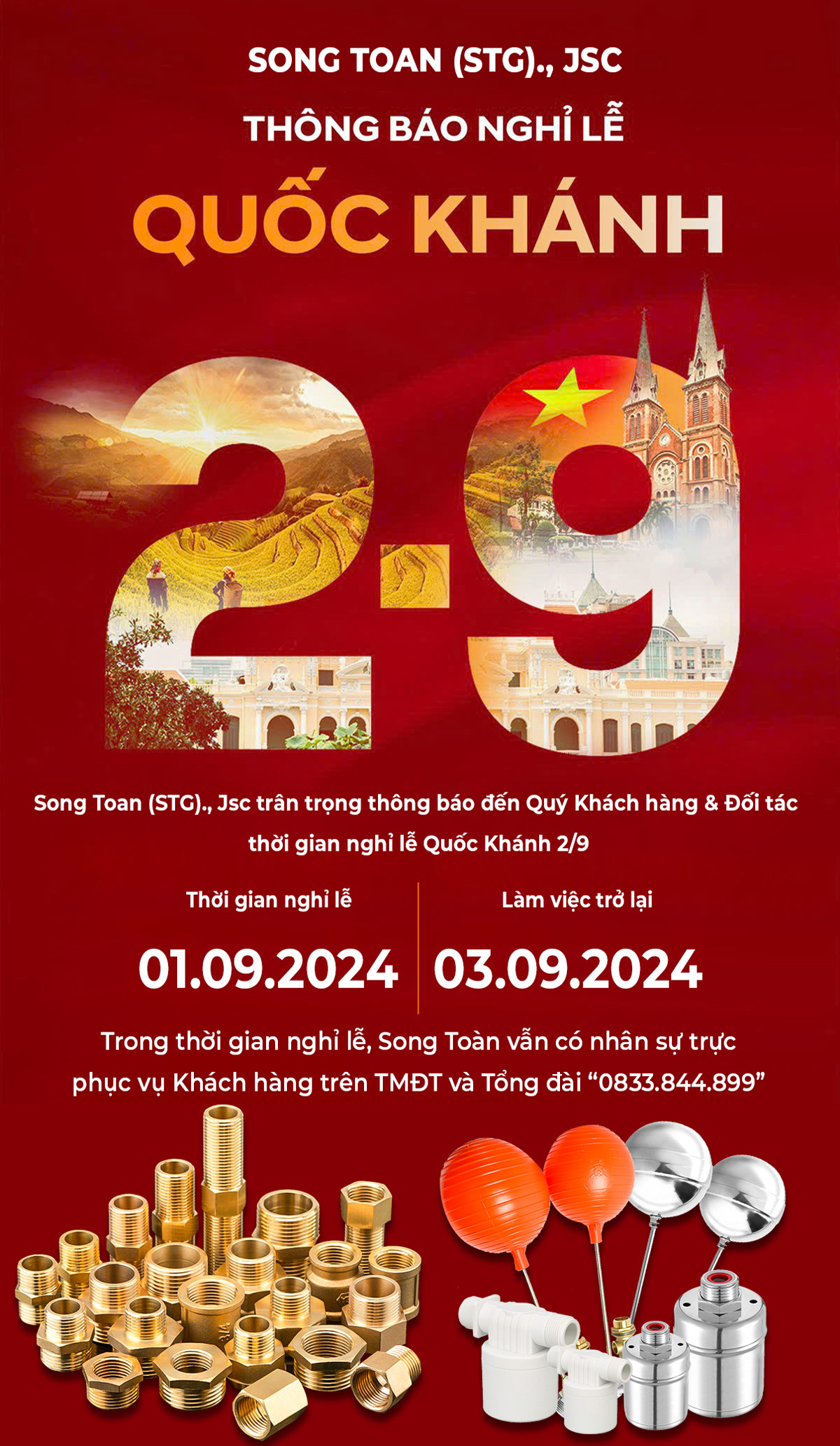 Thông Báo Nghỉ Lễ 02/09/2024