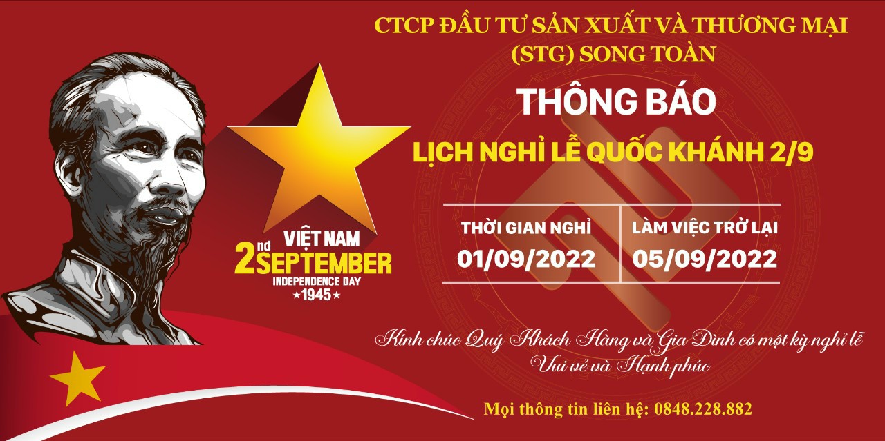 Thông Báo Lịch Nghỉ Lễ Quốc Khánh 02/09