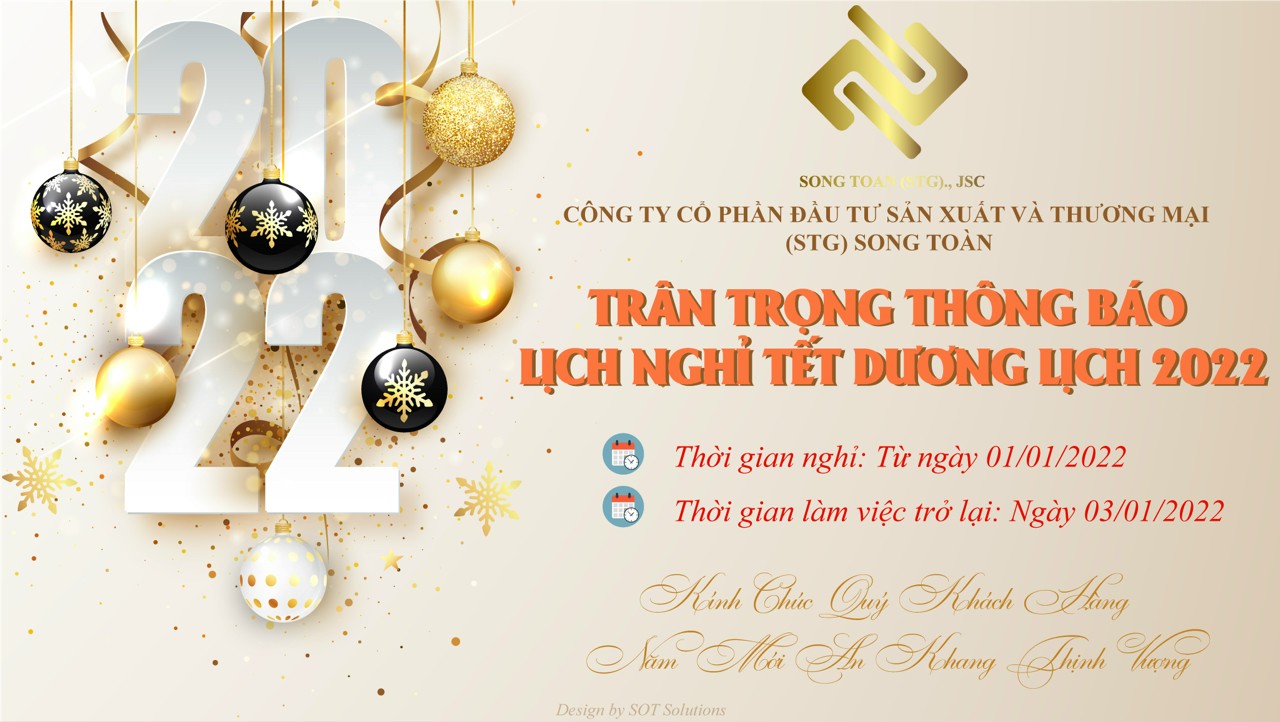 Thông Báo Lịch Nghỉ Tết Dương Lịch 2022