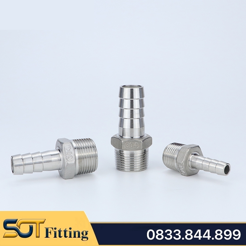 Đầu Nối Ren Ngoài 1 Đầu Đuôi Chuột - Chất Liệu Inox 304