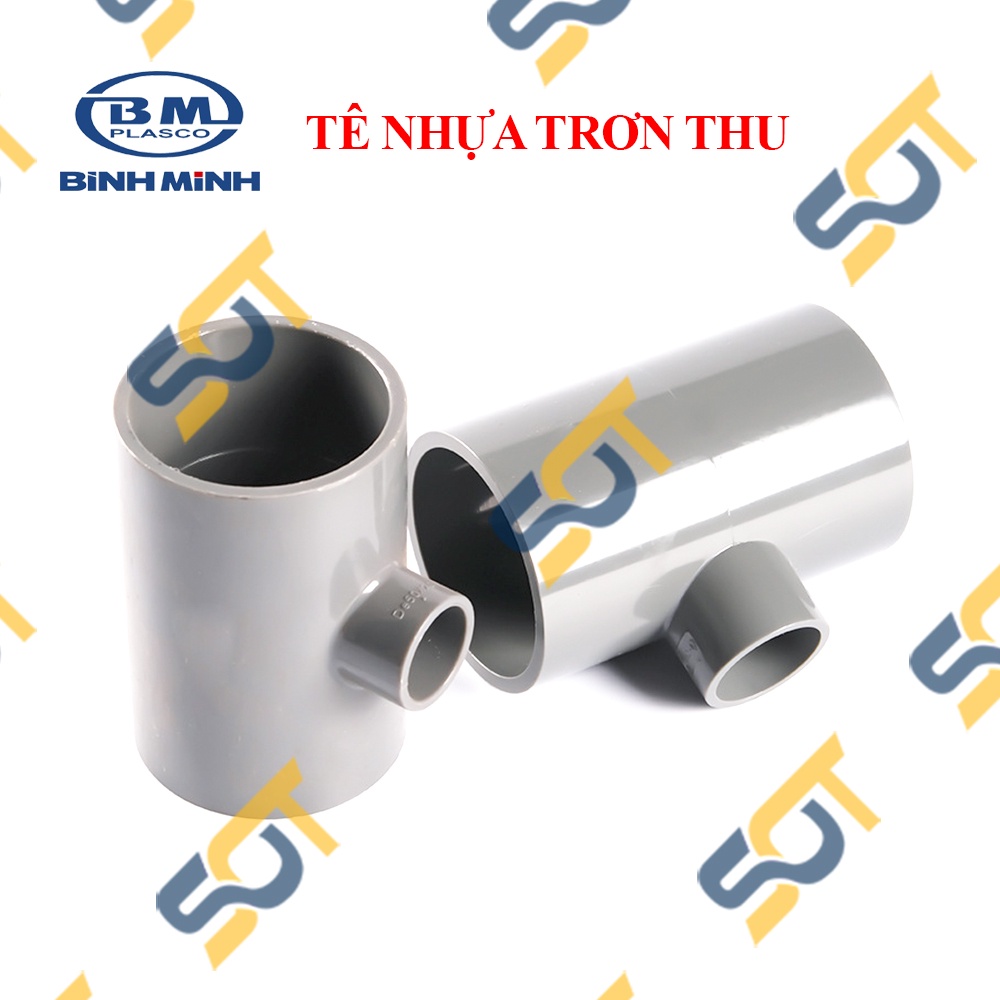 Tê Thu T Ba Đầu Nhựa PVC Trơn 21 27 34  - Thương Hiệu Nhựa Bình Minh