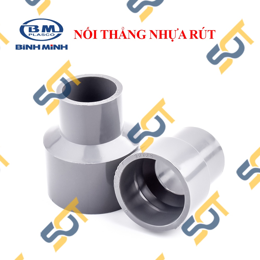 Nối Thu / Măng Sông Giảm Nhựa PVC Trơn Dán 21 27 34 - Thương Hiệu Nhựa Bình Minh