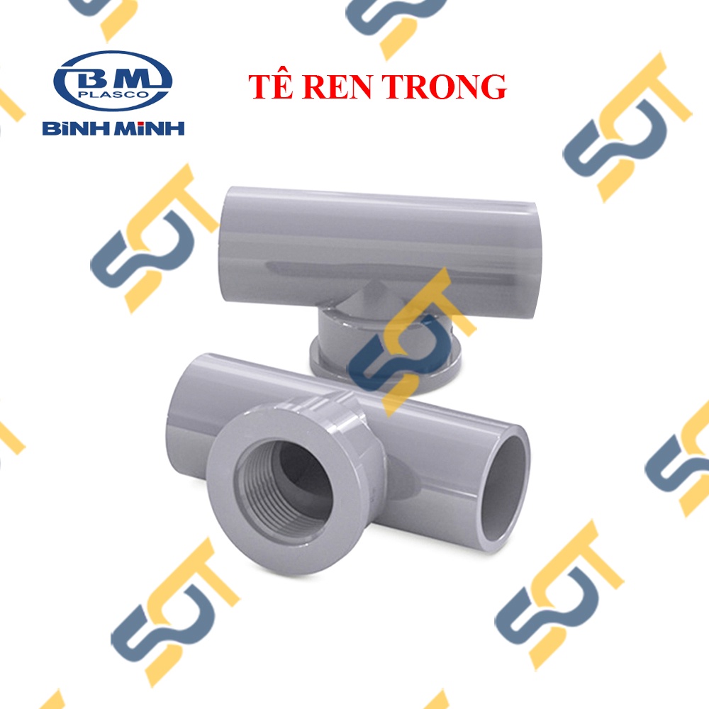 Tê Nhựa PVC Trơn Dán Có Ren Trong 21 27 - Thương Hiệu Bình Minh