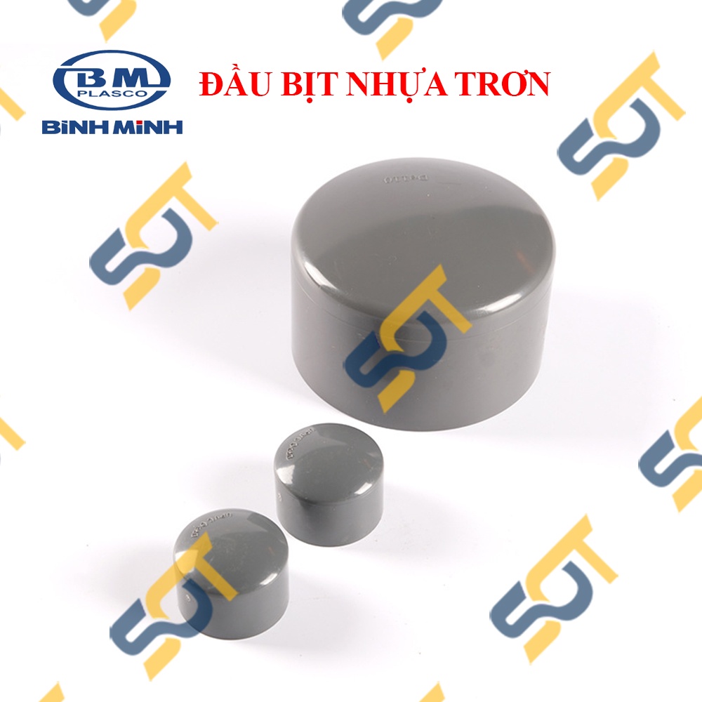 Đầu Bịt Nhựa PVC Trơn 21 27 34  - Thương Hiệu Nhựa Bình Minh
