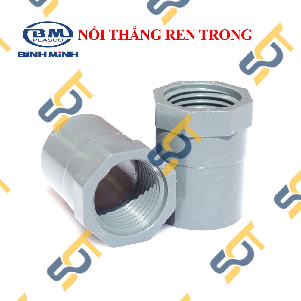 Nối Nhựa PVC Trơn Dán + Ren Trong 21 27 - Thương Hiệu Bình Minh
