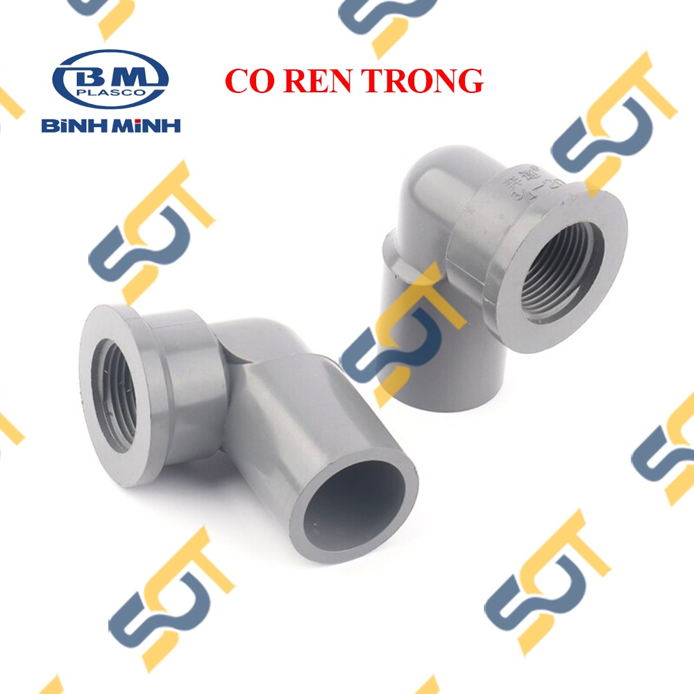 Co Nhựa PVC Trơn Dán + Ren Trong 21 27 - Thương Hiệu Bình Minh