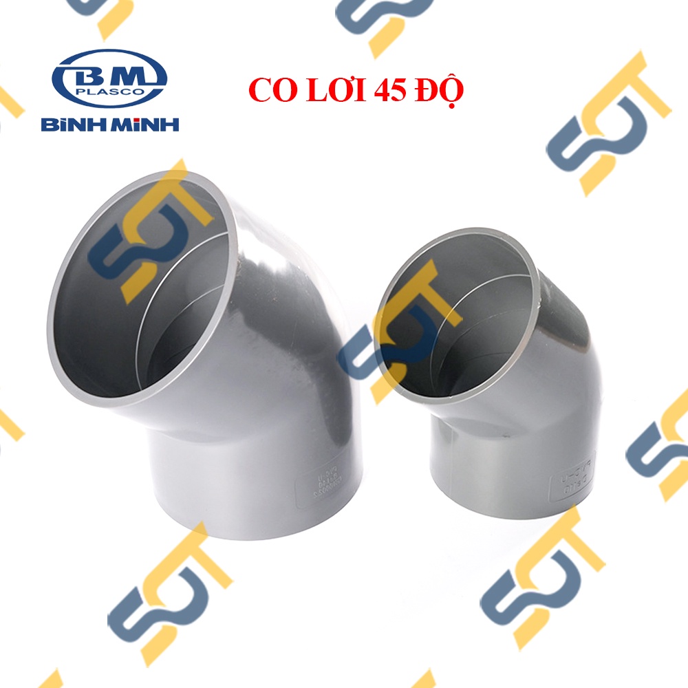 Co Lơi 45 Độ PVC Nối Ống Nhựa Trơn 21 27 34 - Thương Hiệu Nhựa Bình Minh