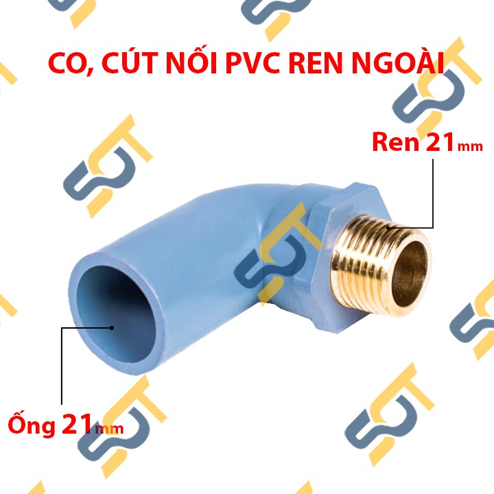 Ren ngoài (BSP hệ G) bằng đồng, kết nối cho ống nhựa PVC