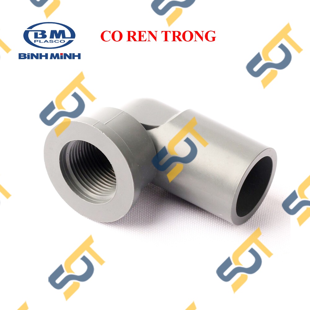 Co Nhựa PVC Trơn Dán + Ren Trong 21 27 - Thương Hiệu Bình Minh