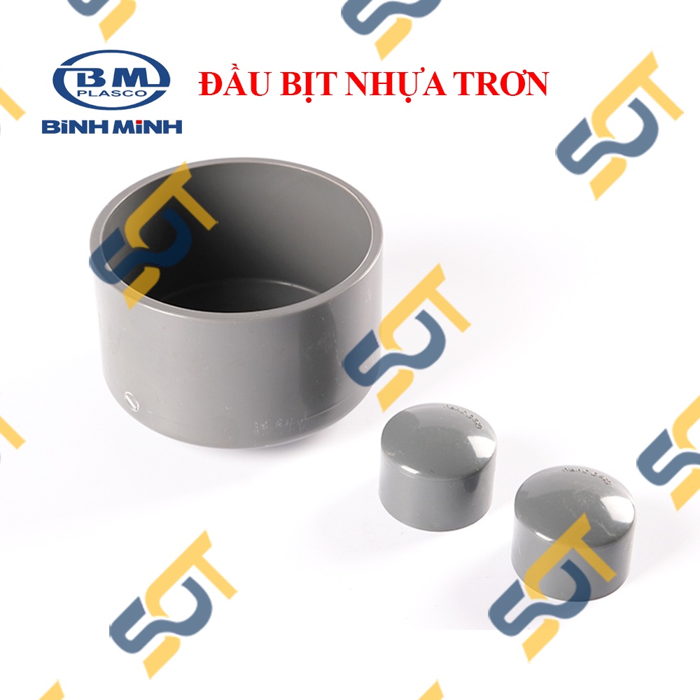Đầu Bịt Nhựa PVC Trơn 21 27 34  - Thương Hiệu Nhựa Bình Minh