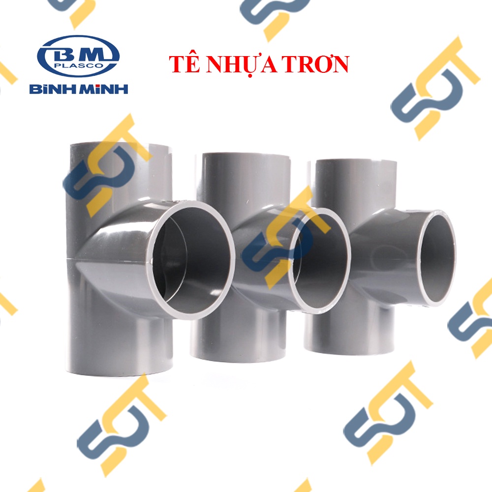 Tê Đều Ba Đầu Nhựa PVC Trơn 21 27 34  - Thương Hiệu Nhựa Bình Minh