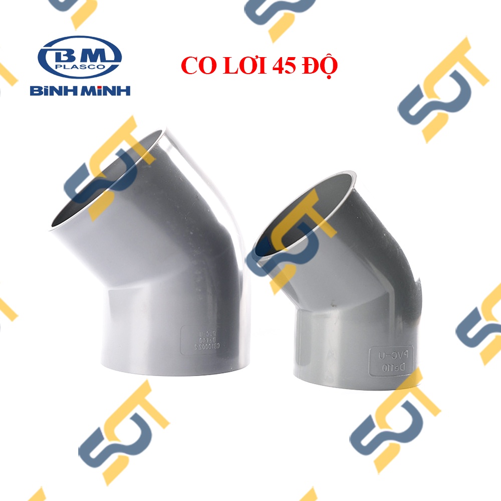 Co Lơi 45 Độ PVC Nối Ống Nhựa Trơn 21 27 34 - Thương Hiệu Nhựa Bình Minh