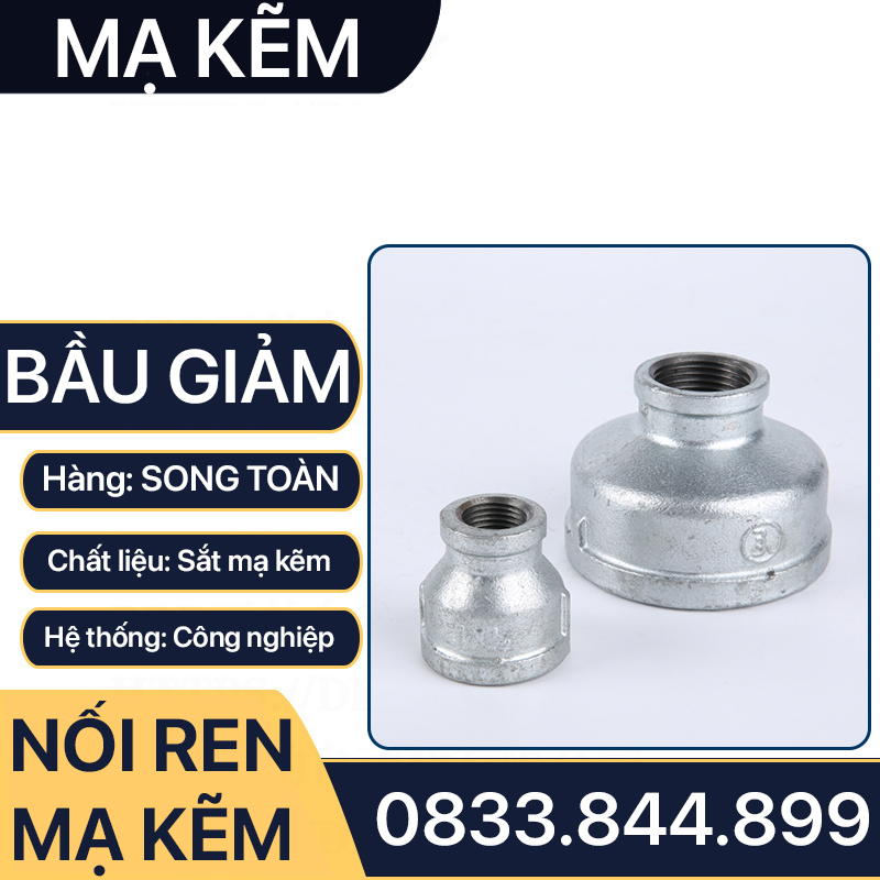 Côn Thu Mạ Kẽm - Bầu Giảm Ren Trong Sắt Mạ Kẽm