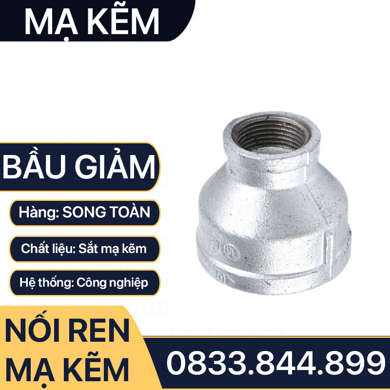 Côn Thu Mạ Kẽm, Bầu Giảm Ren Trong Sắt Mạ Kẽm