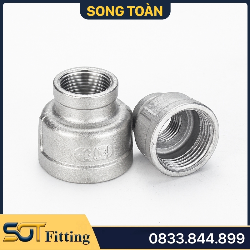 Bầu Giảm Ren Trong Inox 304 Măng Sông Đảm Bảo Chất Lượng