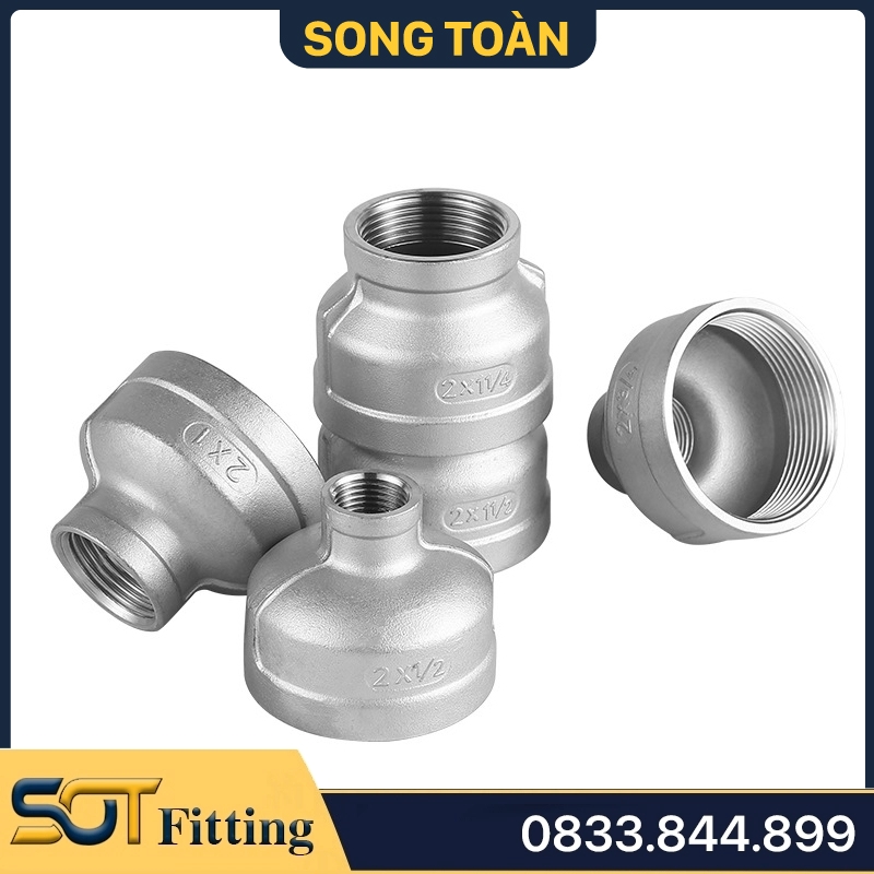 Bầu Giảm Ren Trong Inox 304 Măng Sông Đảm Bảo Chất Lượng