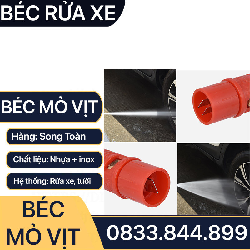 Béc Phun Rửa Xe Cao Áp, Đầu Phun Rửa Xe Cao Áp Mỏ Vịt Chân Ren 13