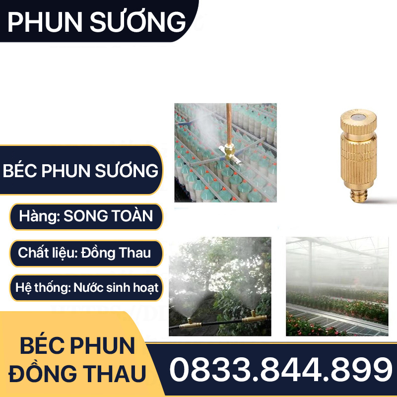 Béc Phun Sương, Đầu Phun Sương Đồng Thau Chân Ren M5 - Phun Sương Mịn số 1 2 3