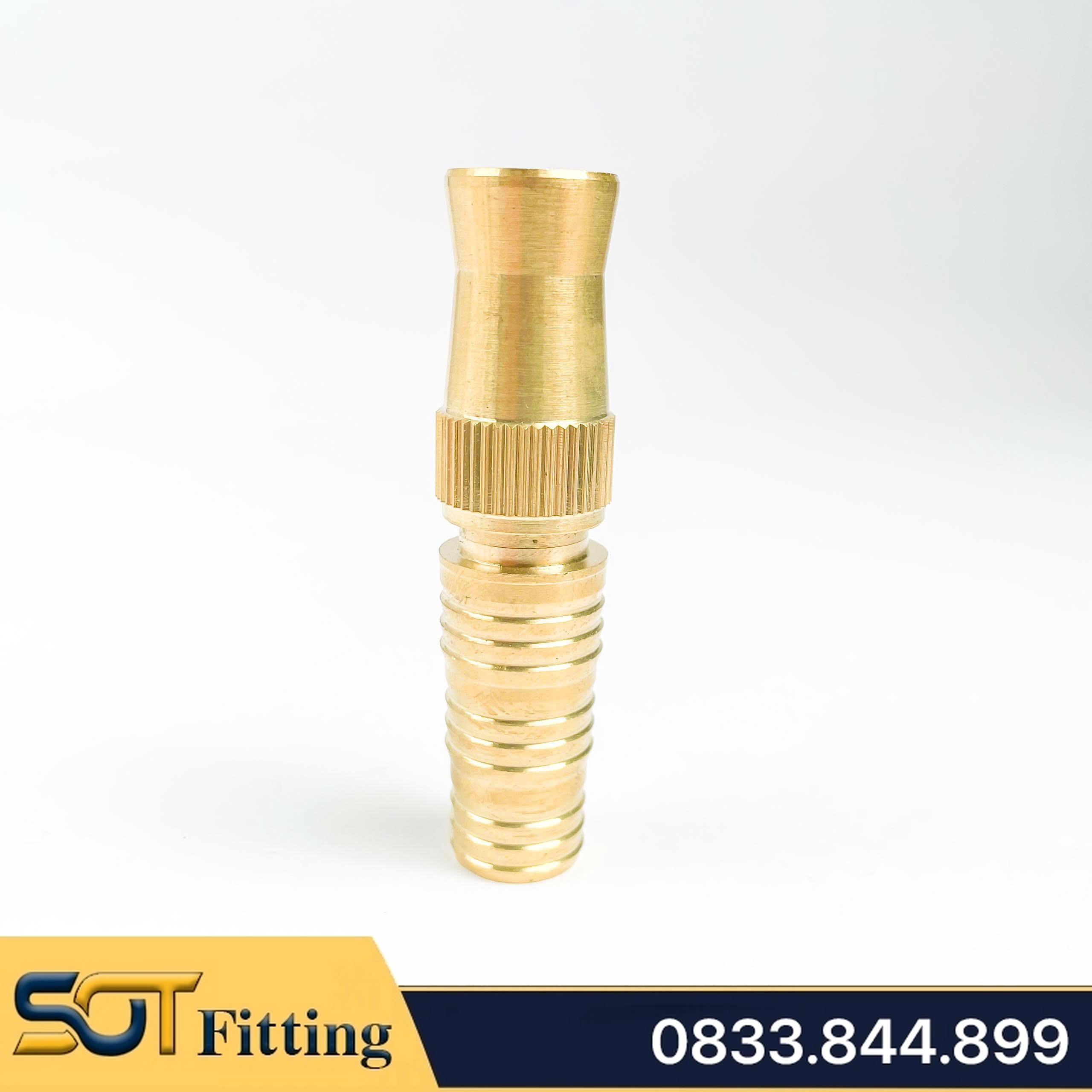 Béc Rửa Xe Đồng Thau Điều Chỉnh Tia Nước Đuôi Chuột Cắm Ống 16 18 20mm