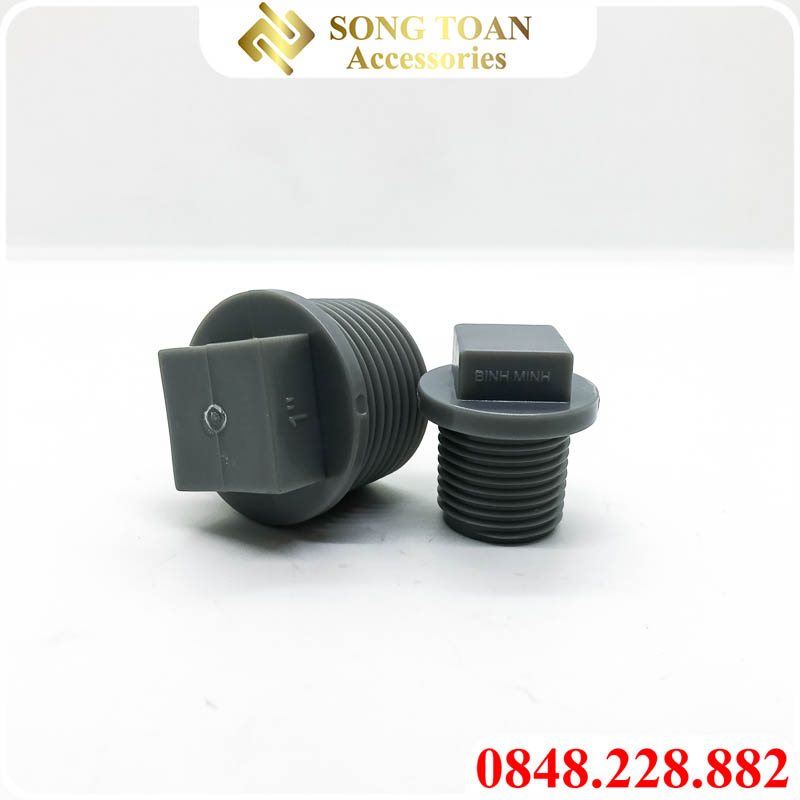 Nút Bít Ren Ngoài 21 27 34 / Đầu Bịt Nhựa PVC - Thương Hiệu Bình Minh
