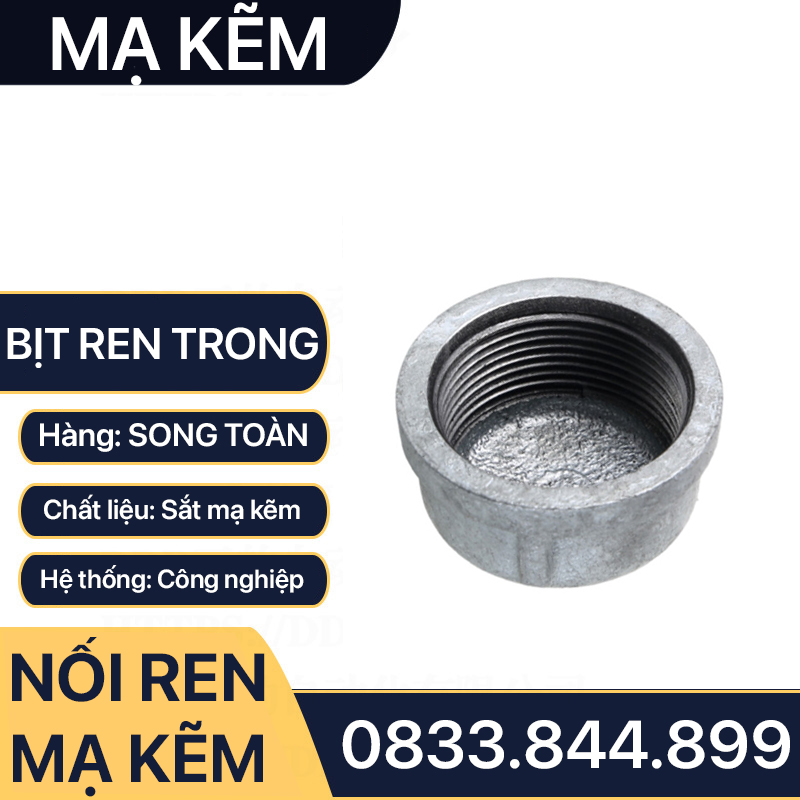 Đầu Bịt / Nút Bít Ren TrongSắt Mạ Kẽm - Ứng Dụng Trong Công Nghiệp