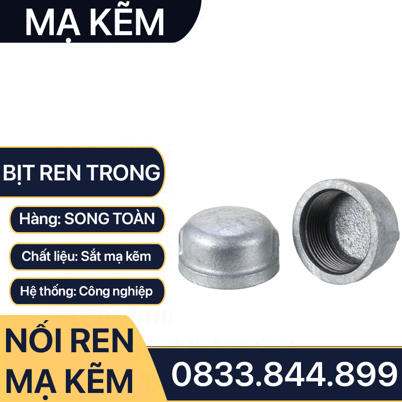 Đầu Bịt / Nút Bít Ren TrongSắt Mạ Kẽm - Ứng Dụng Trong Công Nghiệp