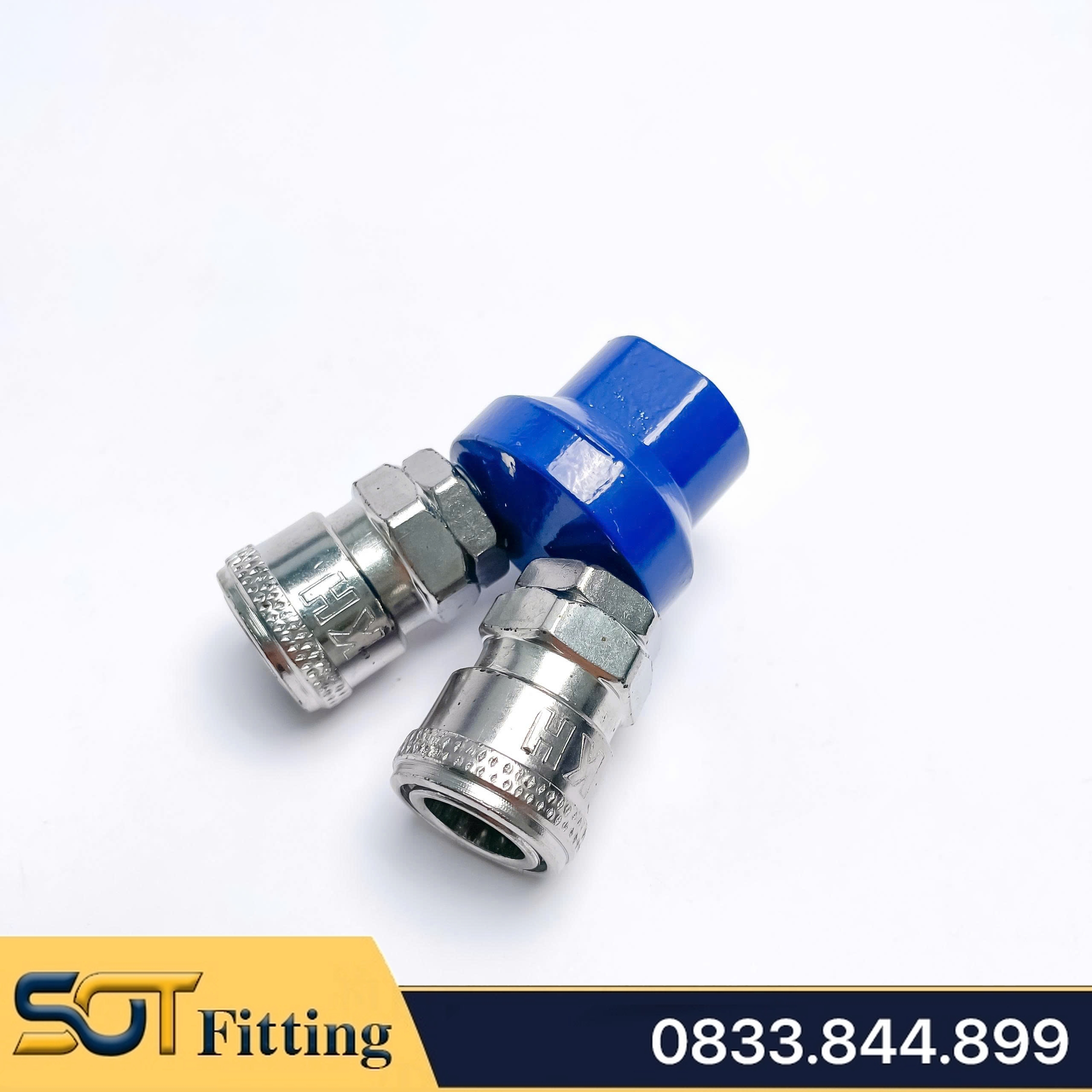 Bộ Chia 2 & 3 Thân Tròn, Ổ Bi Thép Mạ Niken Nối Nhanh Khí Nén Ren Trong 1/4 (13)