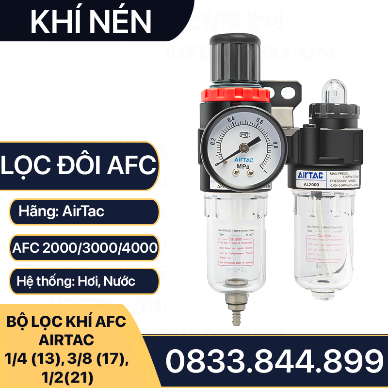 Lọc Đôi Khí Nén, Bộ Lọc Đôi Điều Chỉnh AirTac AFC 2000