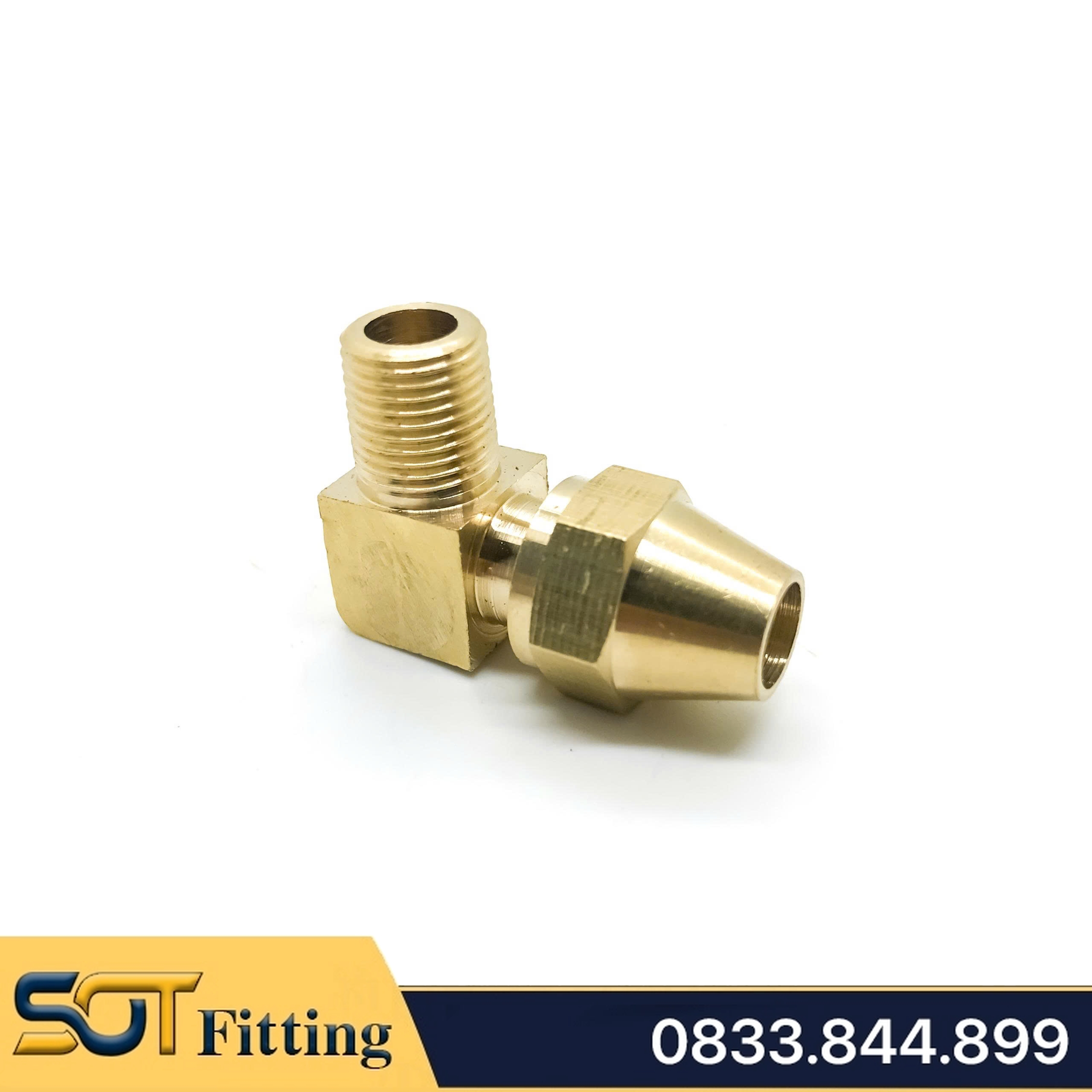 Bộ Nối Co Ren Côn Lồi Lắp Lã Ống Đồng SAE - Brass Flare Fitting Male Connector
