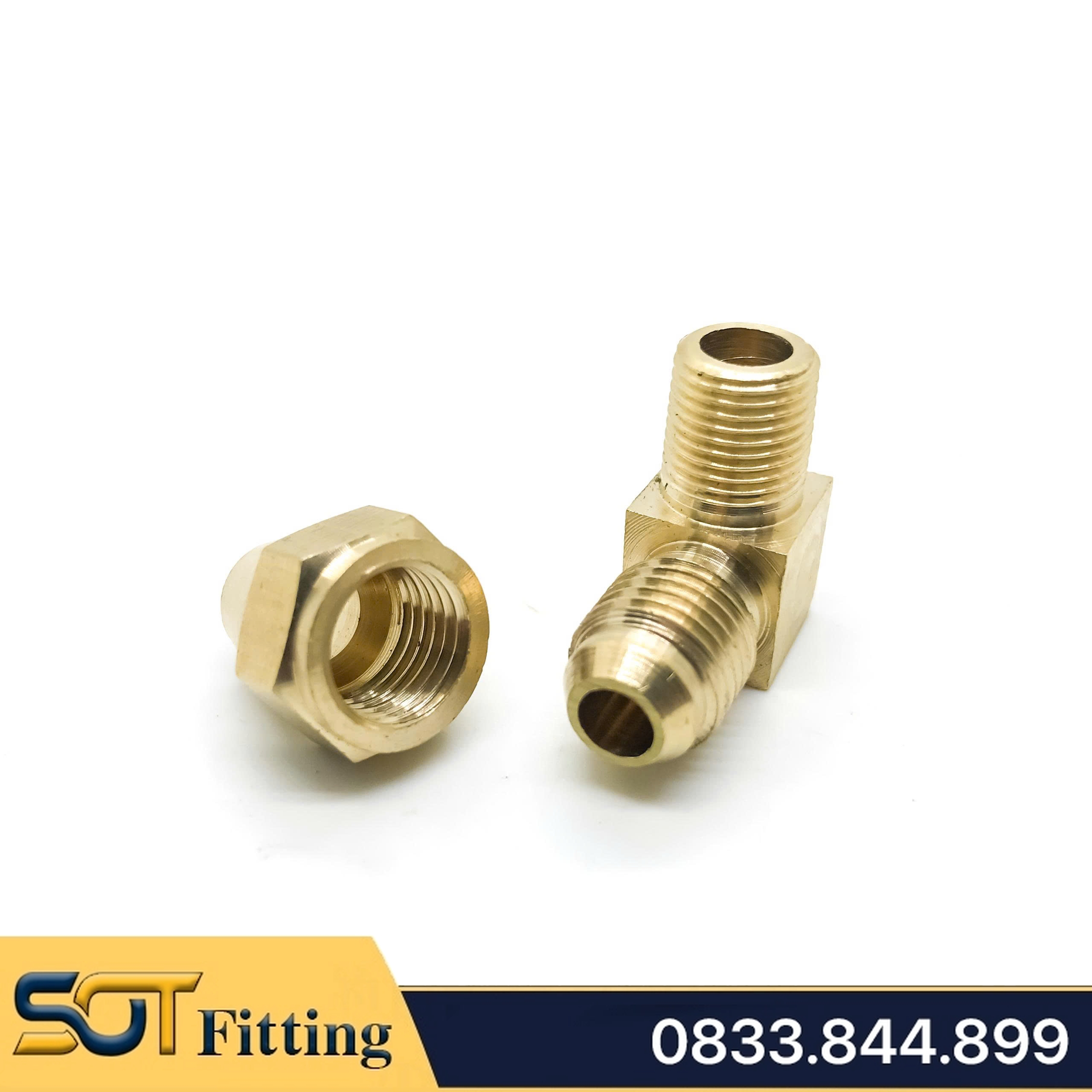 Bộ Nối Co Ren Côn Lồi Lắp Lã Ống Đồng SAE - Brass Flare Fitting Male Connector