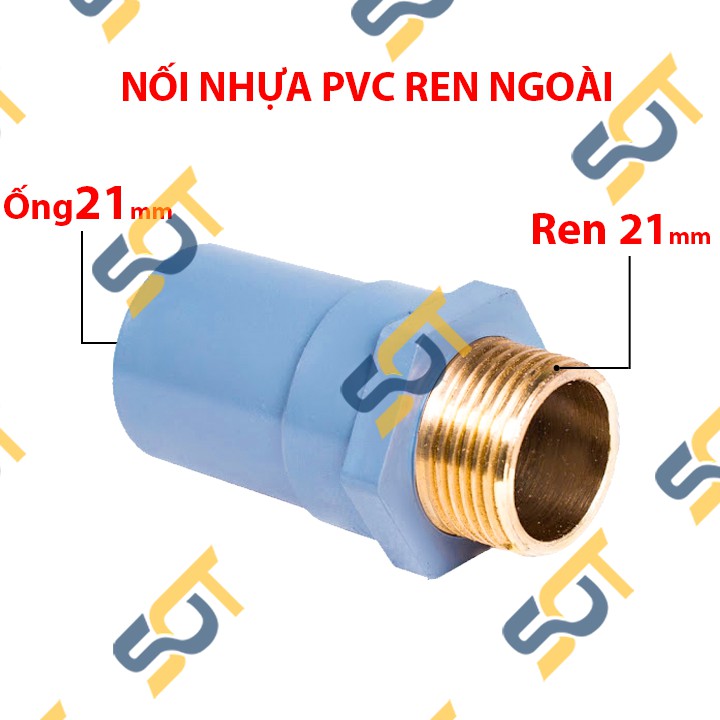 Nối Ren Ngoài Bình Minh, Đầu Nối Ren Ngoài Đồng Thau Nhựa Bình Minh 21 27