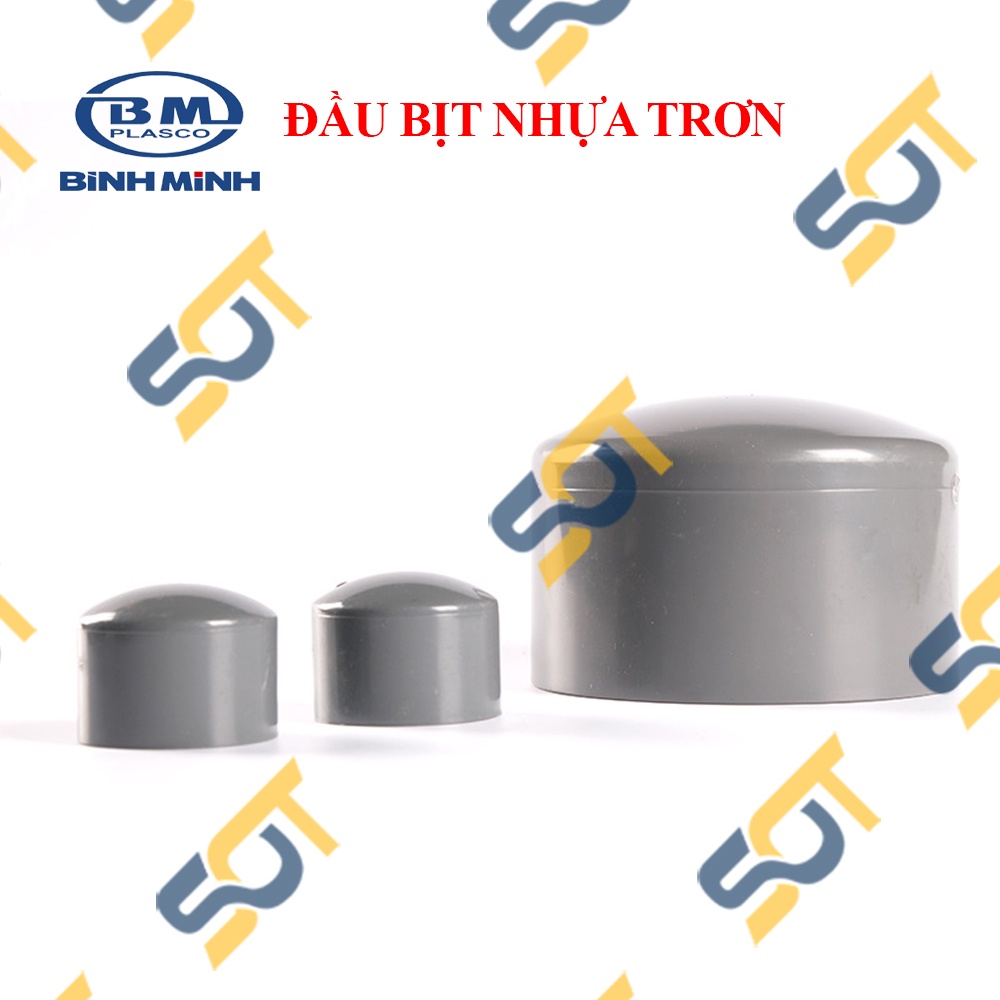 Đầu Bịt Nhựa PVC Trơn 21 27 34  - Thương Hiệu Nhựa Bình Minh