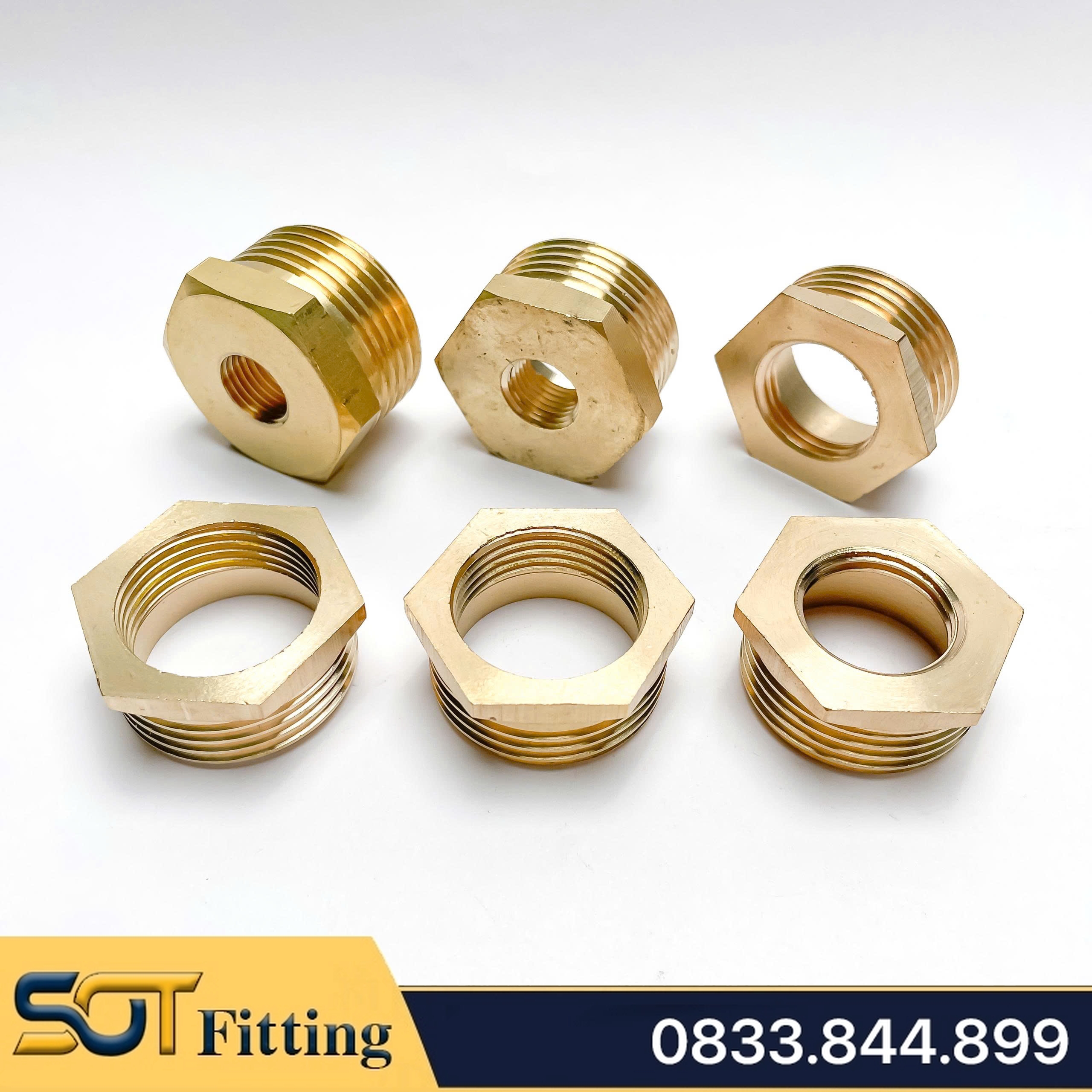 Cà Rá 34 Đồng Thau - Nối Giảm Ren Trong Ren Ngoài 34-27, 34-21, 34-17 ...