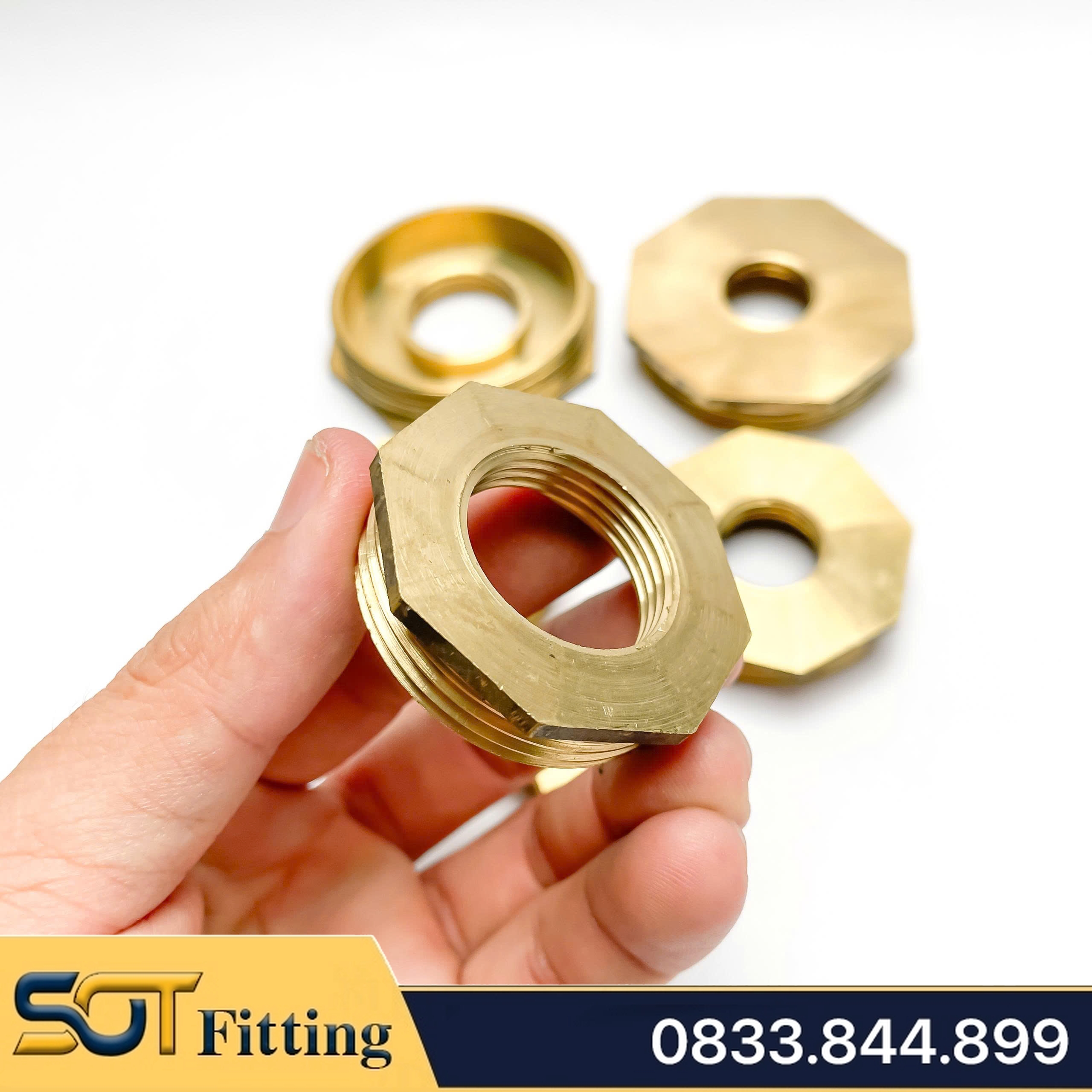 Cà Rá 42 Đồng Thau - Nối Giảm Ren Trong Ren Ngoài 42-34, 42-27, 42-21