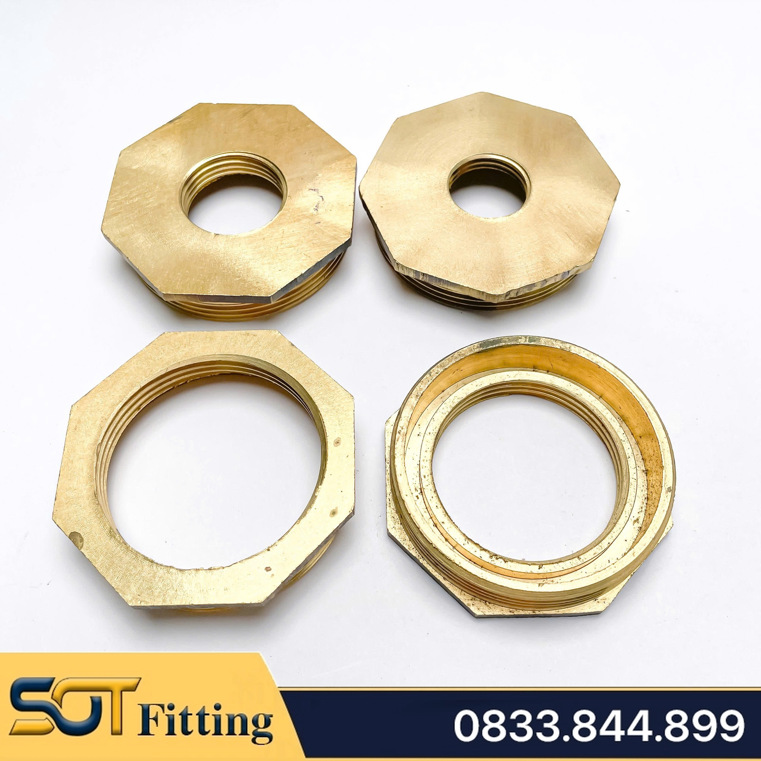 Cà Rá 49 Đồng Thau - Nối Giảm Ren Trong Ren Ngoài 49-42, 49-34, 49-27, 49-21