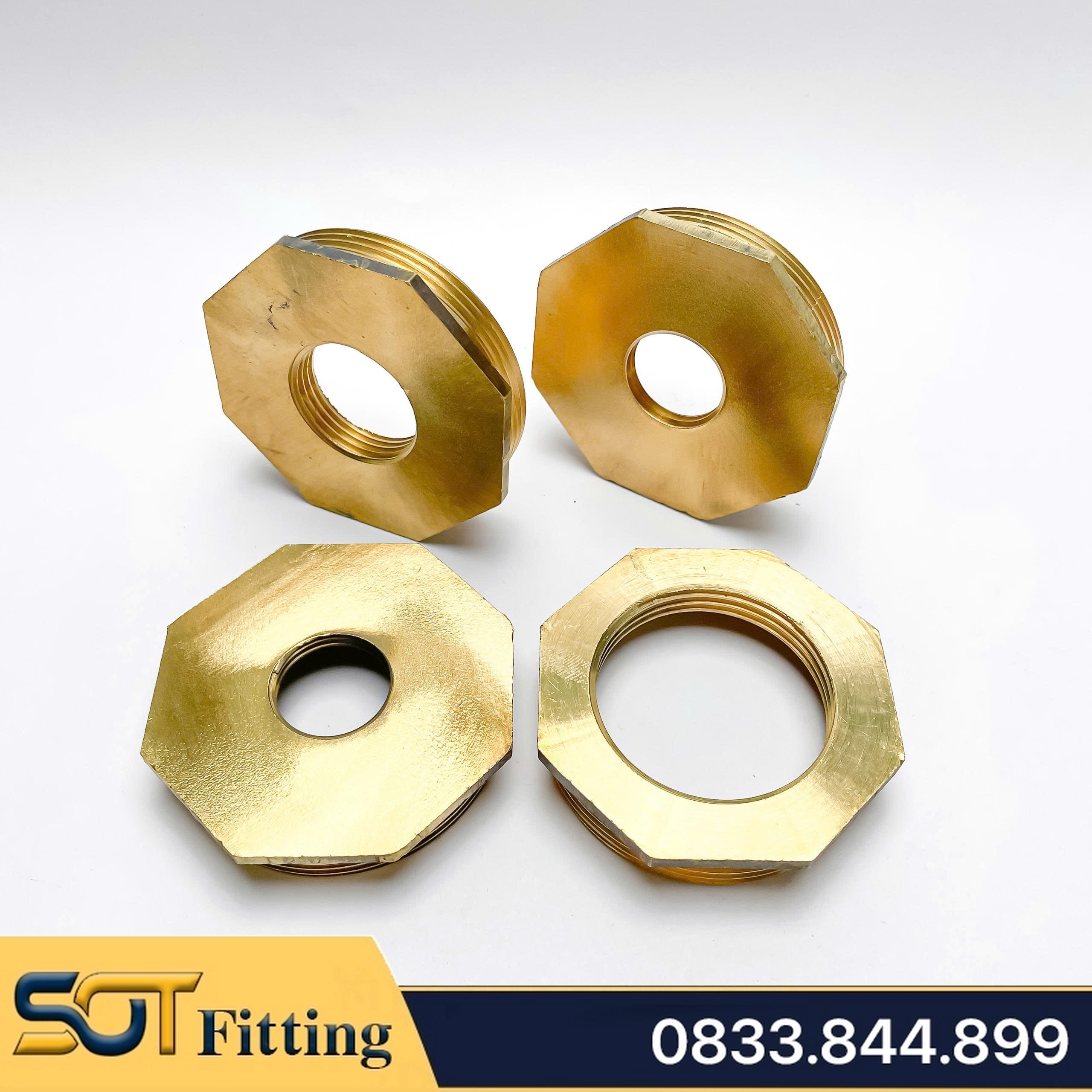 Cà Rá 60 Đồng Thau - Nối Giảm Ren Trong Ren Ngoài 60-49, 60-42, 60-34, 60-27, 60-21