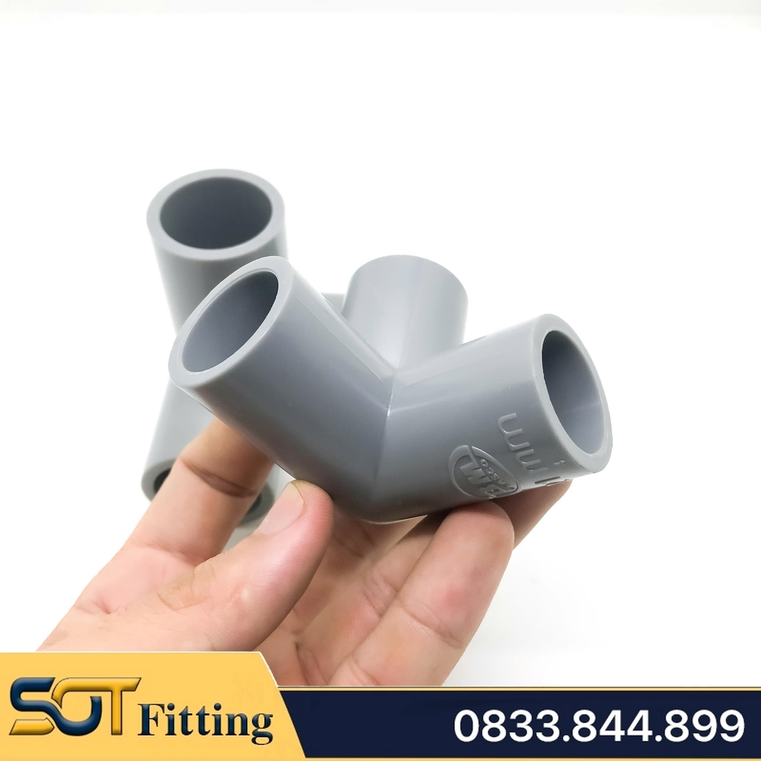 Co Góc Ba Nhánh Nhựa PVC Trơn 21 27 34  - Thương Hiệu Nhựa Bình Minh