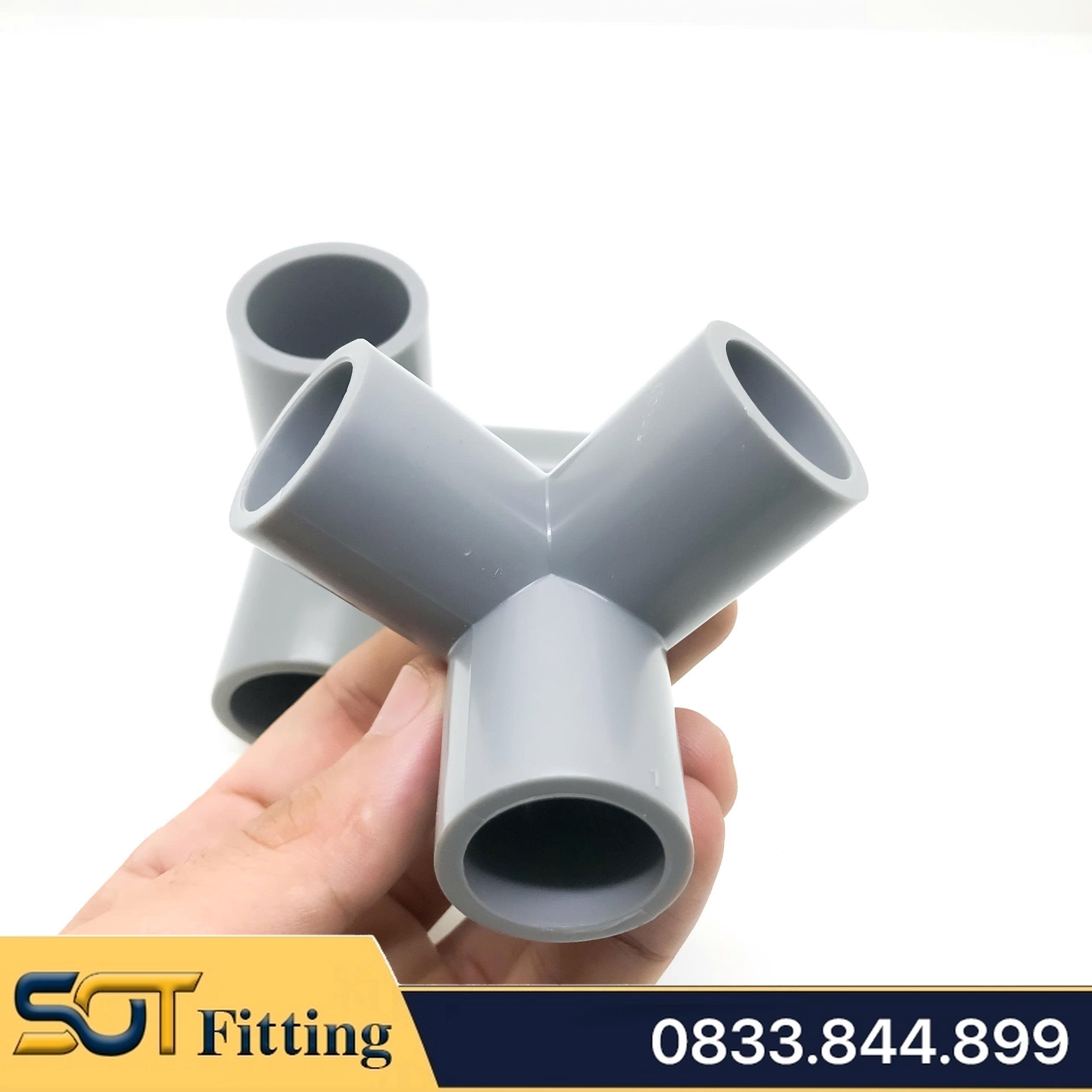 Co Góc Ba Nhánh Nhựa PVC Trơn 21 27 34  - Thương Hiệu Nhựa Bình Minh