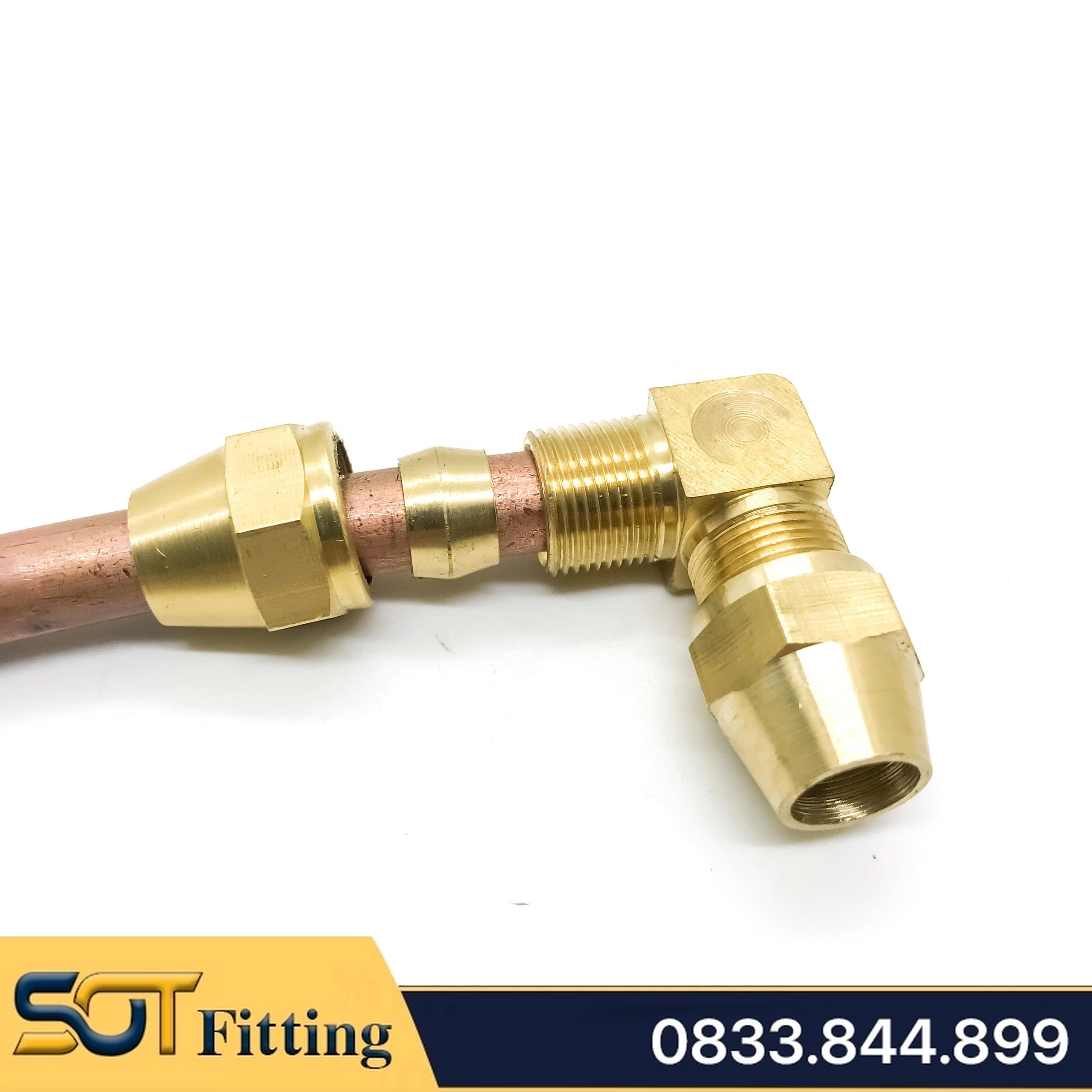 Co Hạt Bắp, Nối Cong 90 độ Hai Đầu Hạt Bắp Lắp Ống Đồng, Ống PU 6 8 10 12