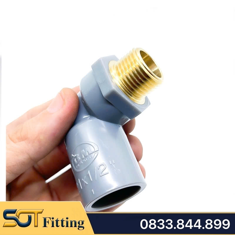Co Nhựa PVC Ren Ngoài Đồng Thau 21 27 - Thương Hiệu Nhựa Bình Minh