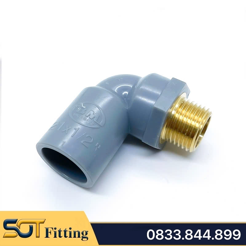 Co Nhựa PVC Ren Ngoài Đồng Thau 21 27 - Thương Hiệu Nhựa Bình Minh